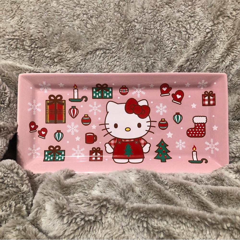 Hello Kitty Christmas Platter / Plate - Pink Plate